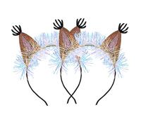 HONMEET 2Pcs Orange Squirrel Ear Headband, Creative Performance Hair Hoop for Girls, Felt Cloth with High Elasticity, Party and Family Gathering Hair Accessory