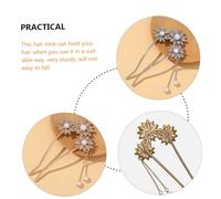 HONMEET 2pcs Pearl Flower Hair Sticks for Women Lightweight Alloy Hair Forks with Tassels Traditional Chinese Style