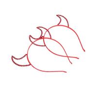 HONMEET 2pcs Red Rhinestone Devil Horn Headband Halloween Cosplay Hair Accessory Rhinestones Horn Headdress for Party and Costume