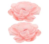 HONMEET 2pcs Removable Floral Shoe Clips for Women, Pink 3d Flower Buckles | Polyester and Metal Construction, Secure Clamp, Left or Right Wear, for Pumps and Bridal Ceremonies