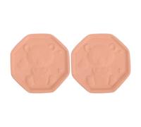 HONMEET 2pcs Reusable Brown Sugar Softener Keeper Terracotta Bear Disc | Moisture Regulation, Clump-free Scooping, Beige Terracotta Design, for Pantry Jars and Bakery Staff