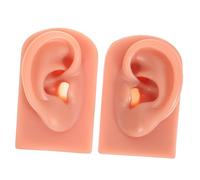 HONMEET 2pcs Silicone Ear Piercing Models with Realistic Skin Texture Flexible Human Ear Practice Teaching Tools for Students and Medical Training Deep Skin Tone Left and Right