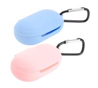 HONMEET 2pcs Silicone Earphone Case Compatible for Galaxy Buds Plus Portable Wireless Headset Protector with Metal Buckle Impact Resistant Scratch Cover Pink and Sky