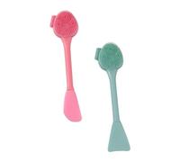 HONMEET 2PCS Silicone Facial Cleansing Brush Dual-head Mudpack Mixer and Makeup Removal Tool for Gentle Face Cleaning Massage and Mask Application Premium Soft Silicone for Exfoliation