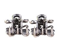 HONMEET 2pcs Small Hair Claw Gripper Alloy Hairpin Clips for Women Girls Teens Boys and Girls Hair Clips Claw Ornament Barrette