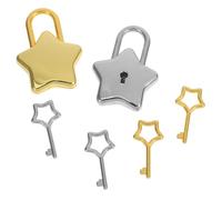 HONMEET 2pcs Small Travel Padlocks with Keys, Mini Suitcase Locker Locks, Gold and Silver Letter Locks for Backpacks, DIY Accessories, Portable Security for Luggage and Lockers