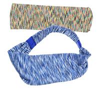 HONMEET 2pcs Sports Sweat Hair Bands for Yoga Running Unisex Workout Headbands High Absorbency for Fitness and Outdoor Activities Black- Stripes Rainbow Stripes