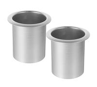 HONMEET 2pcs Stainless Steel Sofa Cup Holders Recessed Aluminum Insert for Recliner Handle Replacement, Silver Metal Drink Holders Suitable for Home and Car Use