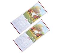 HONMEET 2pcs Wall Scroll Calendar Faux Rattan Horse Zodiac Lunar Dates Feng Shui Hanging Decor for Home Office Traditional Chinese Year Blessings and Positive Energy