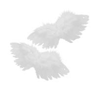 HONMEET 2pcs White Miniature Angel Wings for Dolls Decorative Doll Accessories with Fine Straps Elegant Tiny Wings for Handmade Crafts DIY Projects