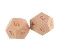 HONMEET 2pcs Wooden Polyhedral Dice for Math Learning and Cognitive Development Safe Educational for Preschoolers Versatile Game Dice for Family Interaction and Party Favors