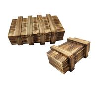 HONMEET 2Pcs Wooden Puzzle Boxes with Hidden Compartments Brain Training Puzzle Case for Adults Educational Intelligence Gift for Problem Solving and Interaction Large Small