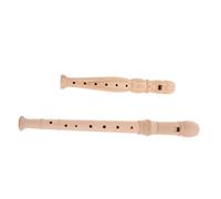 HONMEET 2pcs Wooden Soprano Recorder for Beginners German Fingering Flute Rubberwood and Natural Wood Tone Easy Learning Musical Instruments for Early Education and Music Practice