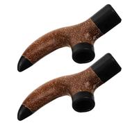 HONMEET 2pcs Wooden Walking Stick Handles with Nonslip Grip and Support for Hands and Wrists, Professional Hiking Rod Handles for Outdoor Activities and Slippery Surfaces, Sturdy Trekking