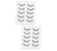 HONMEET 2sets Fashionable Short Magnetic False Lashes Reusable Fake Eyelashes for Women Eye Beauty Enhancement for Diy Makeup Cosplay Events 5pairs*2