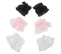 HONMEET 3 Pairs Detachable Wrist Nail Art Props Lace Material Elegant Lace Detailing Professional-level Touch Fashionable Style for Beauty Bloggers and Influencers Social Media Posts