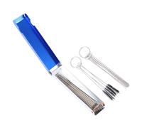 HONMEET 3 Sets Stainless Steel Carburetor Cleaning Brush with Ergonomic Handles for Motorbike Atv and Engine Carbon Dirt Removal Tools Silver