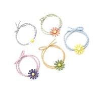 HONMEET 30pcs Daisy Hair Ties High Stretchy Elastic Ponytail Holders for Women Girls Mix of Yellow Hair Bands for Everyday Use