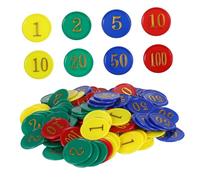 HONMEET 320pcs Plastic Poker Counting Chips Abs Material Math Learning Counters for Sorting Grouping Adding Subtracting Multipurpose Game Tokens for Bingo and Educational Use