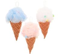 HONMEET 3pcs Bath Ball Set Hanging Exfoliating Wash Balls Made of Sturdy Pe with Dense Mesh Design for Gentle Body Scrubbing Suitable for Adults and Babies in Shower and Bath