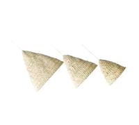 HONMEET 3pcs Bohemian Crochet Woven Lampshade White Hemp Rope Ceiling Light Cover for Bedroom Bedside Soft Illumination Modern Minimalist Decor