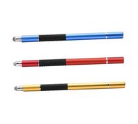 HONMEET 3pcs Capacitive Stylus Pen for Tablet and Phone with Dual-end Fine Tip and Conductive Cloth Head Portable Touchscreen Drawing Pen in Red Blue and Gold Colors