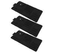 HONMEET 3pcs Car Sun Visor Organizer PU Leather Multi-function Sunglass Holder Card Document Storage Bag for Auto Interior Accessories Black