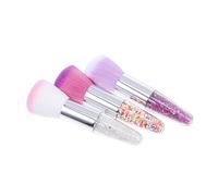 HONMEET 3pcs Dual-use Cosmetic Brush for Loose Powder and Nail Art Short Handle Design Silky Touch for Makeup Application Includes Blush and Foundation Brushes