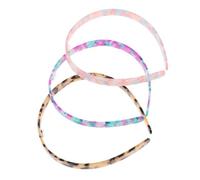 HONMEET 3pcs Elegant Acetic Acid Hair Hoops for Women Lightweight Delicate Headdress Tortoise Colors Mermaid Pink Purple-green and Beige Tortoise Stylish Hair Accessories for Daily Wear