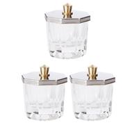 HONMEET 3pcs Glass Nail Art Cups with Octagonal Lids, Easy to Clean Manicure Bowls Preventing Liquid Volatilization, for Nail Art Use by Women