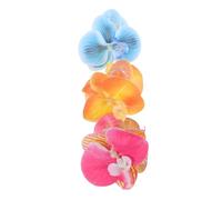 HONMEET 3pcs Large Phalaenopsis Butterfly Claw Hair Clips Simulation Flowers, Floral Shark Hair Accessories for Women, Wedding and Party Styling in Rose Red, Yellow, and Blue