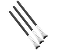 HONMEET 3pcs Nose Contour Brushes for Women Soft Highlighter Makeup Tools for Nose Shading and Highlighting and Easy to Clean Elegant Black and Silver Design