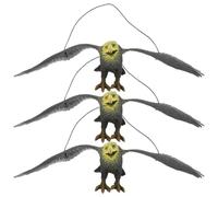 HONMEET 3pcs Plastic Eagle Decorative Hanging Craft for Porch, Outdoor Fly Deterrent with Attractive Appearance