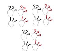 HONMEET 3pcs Question Mark Punctuation Headband Non Slip Hair Hoop Halloween Party Accessories for Women Creative Bold Fashion Hairbands for Unique Styling