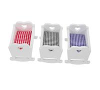 HONMEET 3pcs Scale Miniature Doll Crib Mini Dollhouse Furniture in White Blue Gray Tiny Doll Beds for Nursery Decoration Party and Collectible Dollhouse Ornaments