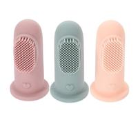 HONMEET 3pcs Silicone Toothbrush Soft Bristle Finger Stall Design Oral Care Teeth Cleaning for Safe Material