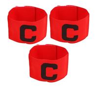 HONMEET 3pcs Soccer Captain Sleeve Elastic Armband for Football Match Anti-drop Team Leadership Bands for Youth and Adult Multi-sport Training Red