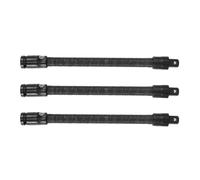 HONMEET 3pcs Socket Wrench Extension Set Flexible Steel Shafts, Versatile Connection Method, Securely Locks onto Socket, for Car Repairs and Mechanical Use