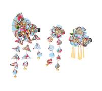 HONMEET 3pcs Traditional Kimono Hair Clips with Flower Tassels Japanese Vintage Hairpins for Women and Timeless Cultural Accessories Inspired by Japanese Heritage