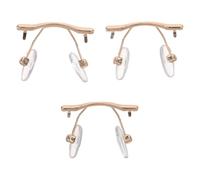 HONMEET 3pcs Universal Eyeglass Nose Pads Replacement for Rimless Glasses with Metal and Acrylic Material, Gold Colour, Featuring Effortless Installation and Minimalist Polished Look
