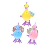 HONMEET 3Pcs Wind-up Peacock for Clockwork Design Cute Cartoon Figures in Blue Pink Yellow Promote Crawling and Hand-eye Coordination Safe Rounded Edges