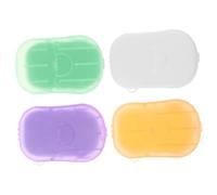 HONMEET 4 Boxes Portable Soap Sheets Travel Hand Washing Disposable Soap Paper with Lavender Milk Lemon Scents Compact and Lightweight for Outdoor and Business Trips Random Color