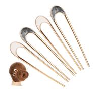 HONMEET 4 Pcs U-shaped Metal Hair Pins for Women Lightweight French Hair Forks Strong Hold for Buns in Black and White