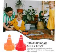 HONMEET 40Pcs Miniature Traffic Signs Playset for Educational Road Safety with Bright Colors Includes Mini Traffic Cones and Barricades for Interactive Outdoor and Indoor Play