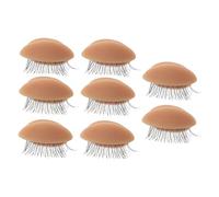 HONMEET 4pairs Detachable Eyelash Practice Mold for Beginners for Eyelash Extensions Training and Easy to Use Includes of Light Replacement Eyelids