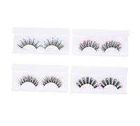 HONMEET 4pairs Glitter Eyelashes Butterflies and Sequins for Dramatic Looks Long and False Lashes for Parties Dates and Everyday Wear