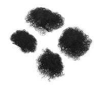 HONMEET 4pcs Afro Hair Accessories for Soft Synthetic Curly Bun with Invisible Clips Gentle Skin-friendly Afro Ponytail Hairpin for Black Culture-themed Parties and Dressup Events
