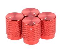 HONMEET 4pcs Aluminum Alloy Potentiometer Knob for Guitar and Bass with Fine Tuned Control, Universal Fit Replacement Part Featuring Stylish Red Design for Volume and Tone Control