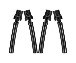 HONMEET 4pcs CNC Aluminum Gas Tank Vent Cap with Vent Hose for ATV Dirt Bikes Off-Road Motorcycles, High-Temperature Resistant Black Breather Tube Set