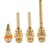 HONMEET 4pcs Copper Glue Sprayer Nozzle Set 2.0 * 70mm, 2.0 * 50mm, 3.0 * 50mm, 3cm Tapered Fine Tips Interchangeable Glue Sprayer Parts for Precise Hot Melting Adhesive Application in DIY and